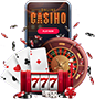 roulette cards and flying chips slot